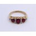 Three Stone Ruby & Diamond 9ct Gold Ring