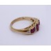Three Stone Ruby & Diamond 9ct Gold Ring