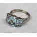 Three Stone Topaz Sterling Silver Ring