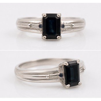 Emerald Cut Tourmaline 14ct White Gold Ring Emerald Cut Tourmaline 14ct White Gold Ring