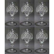 Set of 6 Tudor Crystal "Beaufort" Wine Goblets
