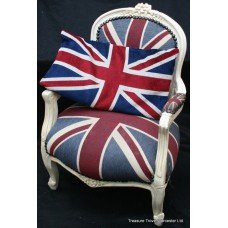 Union Jack Upholstered Shabby Chic Child's Chair Fauteuil