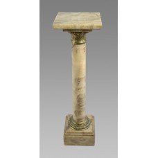 Variegated Marble & Gilt Metal Pedestal Column