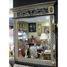 Venetian Style Decorative Gilt Bevelled Mirror Overmantle
