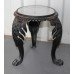 Very Heavy Small Vintage Cast Iron Table with Marble Top