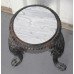 Very Heavy Small Vintage Cast Iron Table with Marble Top