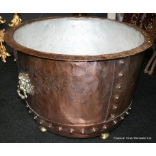 Very Large Polished Copper Log Bucket