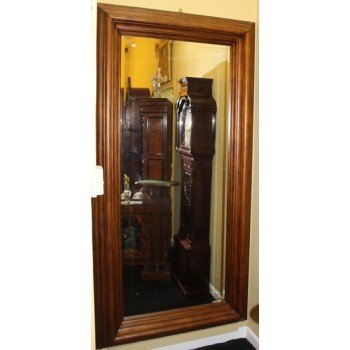 Very Large Heavy Wood Framed Bevelled Dressing Mirror