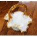 Victorian Amber & Milk Glass Scalloped Handled Basket