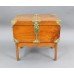 Victorian Brass Bound Walnut Travelling Chest on Folding Legs