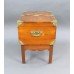 Victorian Brass Bound Walnut Travelling Chest on Folding Legs