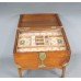 Victorian Brass Bound Walnut Travelling Chest on Folding Legs