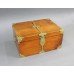Victorian Brass Bound Walnut Travelling Chest on Folding Legs