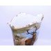 Victorian Hand Painted Stag Opaline Glass Vase
