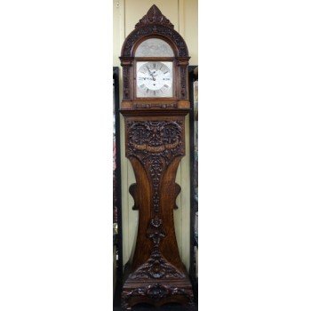 Victorian Heavily Carved Oak Longcase Clock by Thomas Turner London