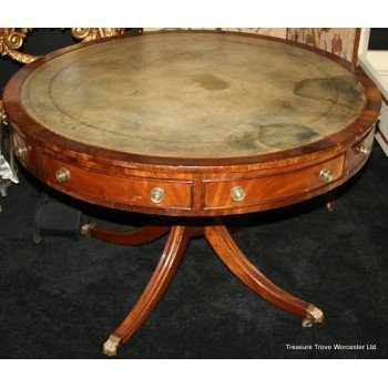 Early 19th c. English Mahogany Library Drum Table