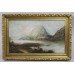 Victorian Landscape Mountains & Lake Oil on Canvas