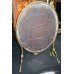 Victorian Oval Brass Painted Mirror Fire Screen