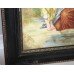 Victorian Painting on Porcelain Set in Ebonized Gilt Frame