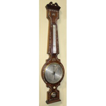 Victorian Rosewood Mother of Pearl Inlaid Barometer