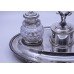 Victorian Silver Plate & Cut Glass Inkwell