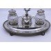 Victorian Silver Plate & Cut Glass Inkwell