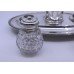 Victorian Silver Plate & Cut Glass Inkwell