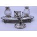 Victorian Silver Plate & Cut Glass Inkwell