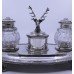 Victorian Silver Plate & Cut Glass Inkwell