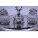 Victorian Silver Plate & Cut Glass Inkwell