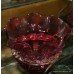 Victorian Silver Plated Cranberry Glass Strawberry Basket