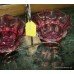 Victorian Silver Plated Cranberry Glass Strawberry Basket