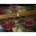 Victorian Silver Plated Cranberry Glass Strawberry Basket