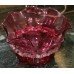 Victorian Silver Plated Cranberry Glass Strawberry Basket