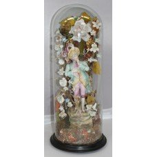 Victorian Bisque Figure Under Glass Dome