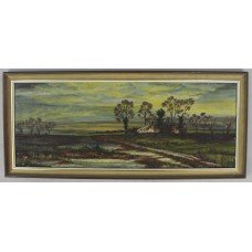 20th c. English Rural Landscape Oil on Canvas