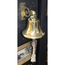 Vintage Polished Brass Wall Mounted Ship's Bell