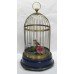 Vintage Caged Mechanical Wind-up Singing Bird