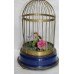 Vintage Caged Mechanical Wind-up Singing Bird