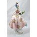 Vintage Italian Capodimonte Porcelain Figurine Lady Flowers Lace