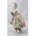 Vintage Italian Capodimonte Porcelain Figurine Lady Flowers Lace