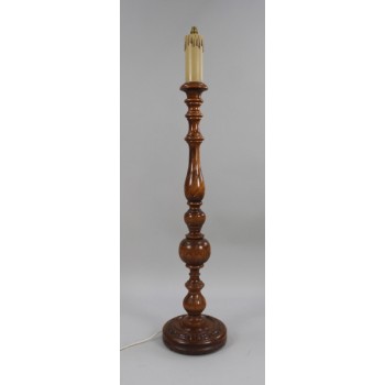 Vintage Carved Walnut Standard Lamp