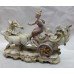 Vintage Continental Porcelain Chariot Sculpture Centrepiece