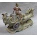 Vintage Continental Porcelain Chariot Sculpture Centrepiece