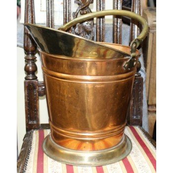 Vintage Copper & Brass Coal Bucket