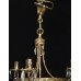 Vintage Crystal Baguette Form Gold Plated 6 Light Chandelier
