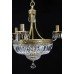 Vintage Crystal Baguette Form Gold Plated 6 Light Chandelier