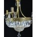 Vintage Crystal Baguette Form Gold Plated 6 Light Chandelier