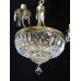 Vintage Crystal Baguette Form Gold Plated 6 Light Chandelier