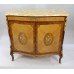 Vintage Epstein Marble Topped Inlaid Side Cabinet